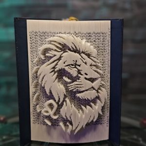 Sculpture de livre - collection zodiaque - Lion